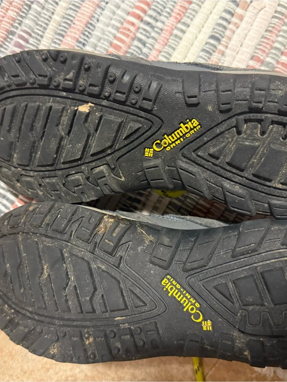 Columbia Boys Gray and Yellow Trail Sneakers